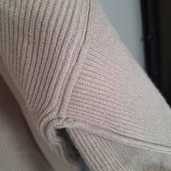 Unisex Oversized Sweater SzL Long Sleeve Knit Banded Hem/Collar/Cuff Creme Knit - Picture 2 of 9